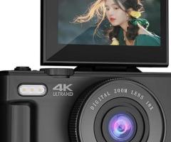 Cámara Digital Retro de 64MP, Cámara de Vlogging Vintage 4K