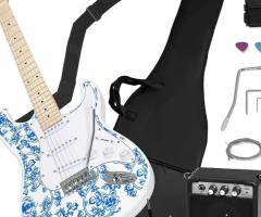 RACK & PACK Guitarra Electrica Acustica 6 Cuerdas Kit Completo Principiantes Semi Profesionales